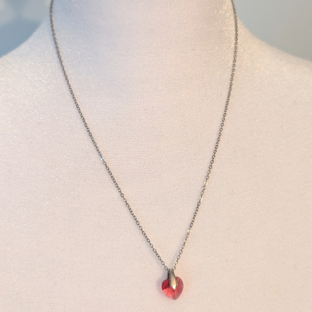 Pink heart necklace